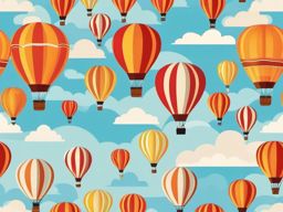 Hot Air Balloon Clipart - A hot air balloon floating in the sky.  transport, color vector clipart, minimal style