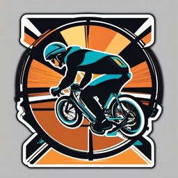 Recumbent Bicycle Sticker - Comfortable pedaling, ,vector color sticker art,minimal