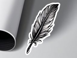 Feather Quill Sticker - Feather quill pen in ink, ,vector color sticker art,minimal