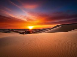 Sunset Wallpaper - Bold sunset over golden sand dunes.  sunset background