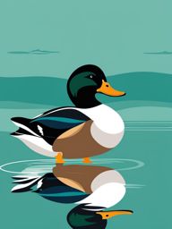 duck clipart - gliding gracefully on the calm water. 