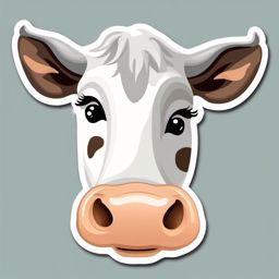 Cow Face Emoji Sticker - Farmyard charm, , sticker vector art, minimalist design