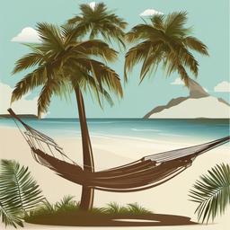 Palm Tree clipart - palm tree with a hammock  clipart