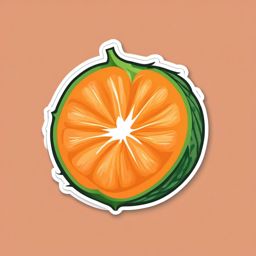 Cantaloupe Sticker - Sweet and succulent, a cantaloupe-colored burst of freshness, , sticker vector art, minimalist design