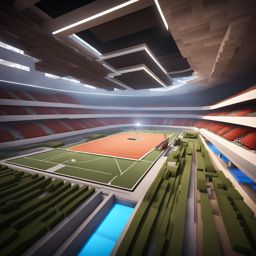 futuristic sports arena hosting high-octane competitions - minecraft house design ideas 