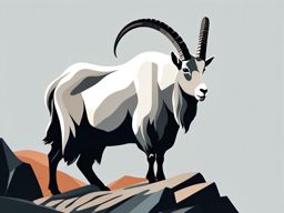 Mountain Goat clipart - Graceful mountain goat on a rocky slope, ,vector color clipart,minimal