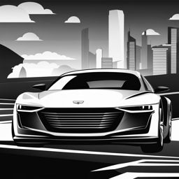 car clipart - sleek and stylish on a modern highway. 