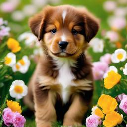 spring puppy wallpaper  ,background wallpaper