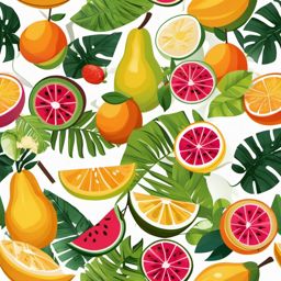 Summer Fruit Paradise clipart - Tropical fruit paradise, ,vector color clipart,minimal