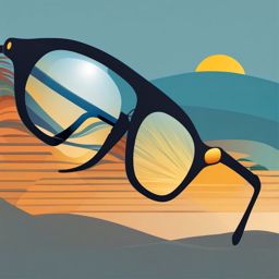 Sun Glass Clip Art,Illustrating a sunglasses advertisement  simple, 2d flat