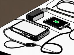 Phone clipart - phone charging on a desk  