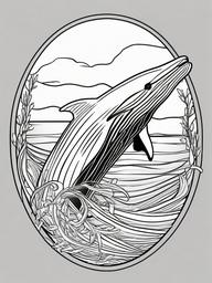 Minke Whale Coloring Pages - Small Baleen Whale  black outline printable sheet, coloring page