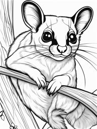 sugar gliders cute animals coloring page 