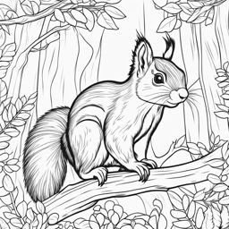 red squirrels cute animals coloring page 