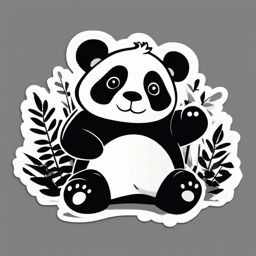 Panda sticker, Playful , sticker vector art, minimalist design
