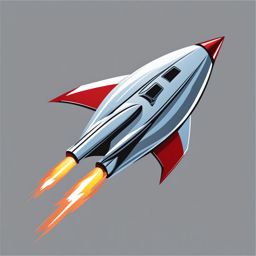 rocket clipart - a sleek, rocket ship in flight. 