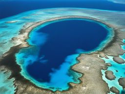 great blue hole, belize - dives into a massive underwater sinkhole surrounded by coral reefs. 