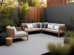 Organic Modern patio highlights natural materials, soothing colors, and simple designs for a calming outdoor environment that enhances relaxation.  