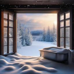 Snow Background Wallpaper - snowy window backdrop  