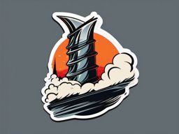 Tornado sticker- Twisting and fierce, , sticker vector art, minimalist design