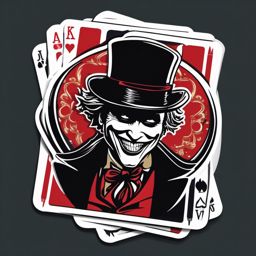 Playing Card Joker Sticker - Card game surprise, ,vector color sticker art,minimal