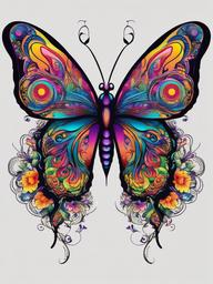 psychedelic butterfly tattoo  