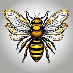 animated bee tattoo  vector tattoo design