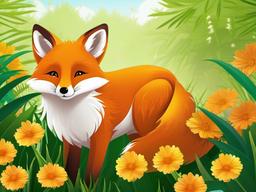 Summer Fox Wallpaper  background