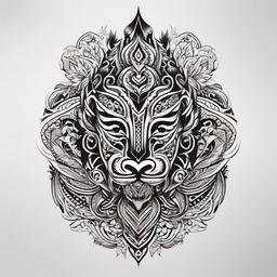 gambar tattoo maori  simple color tattoo,minimalist,white background