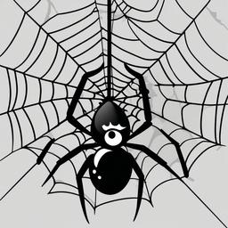 Spider Web clipart - cartoon spider hanging from a web  