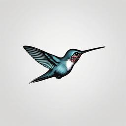 Small Hummingbird Tattoo - Minimalistic hummingbird tattoo  minimalist tattoo design, white background