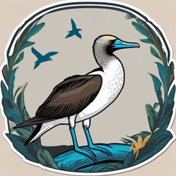 Galápagos Blue-footed Booby sticker- Distinctive bird species found in the Galápagos Islands, , sticker vector art, minimalist design