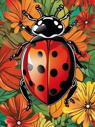 Ladybug clipart - ladybug with a colorful background  