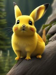 Pika cartoon - small, mountain-dwelling animal with big ears  