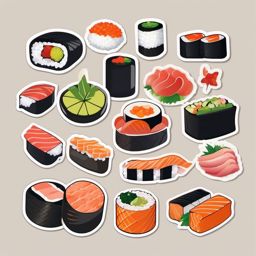 Sushi sticker, Tasty , sticker vector art, minimalist design