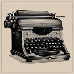 Typewriter Clipart - An elegant vintage typewriter awaiting the creative words of a writer, an embodiment of literary history.  color clipart, minimalist, vector art, 