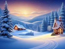 Christmas Winter Wonderland Background  