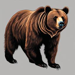 realistic grizzly bear tattoo  simple vector color tattoo