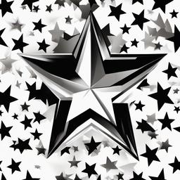 black star white background  