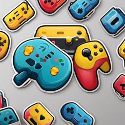 Joystick and Console Emoji Sticker - Gaming entertainment, , sticker vector art, minimalist design