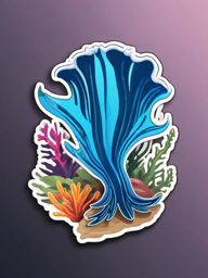 Nudibranch Sticker - A vibrant nudibranch crawling on the ocean floor, ,vector color sticker art,minimal