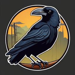 Crow cartoon - clever bird with a sharp call  cartoon sticker style