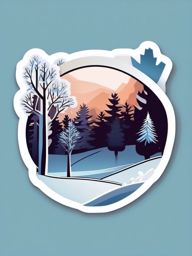 First Frost Sticker - Witness the delicate frost that signals the arrival of winter with this chilly sticker, , sticker vector art, minimalist design