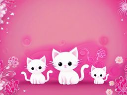 Cute Pink Wallpaper - Sweet Pink Kittens Playing  intricate patterns, splash art, wallpaper art