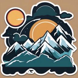 Himalayan Mountains sticker- Majestic mountain range in Asia, , sticker vector art, minimalist design