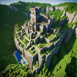 mountain fortress in minecraft with real blocks