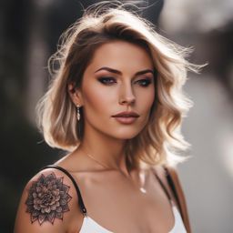 shoulder tattoos for females, highlighting grace and personal style. 