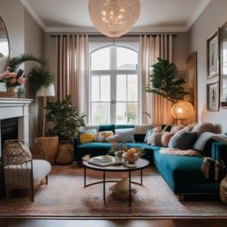 Eclectic Living Room - Eclectic wonderland with a mix of styles and colors. realistic, professional photography, bokeh, natural lighting, canon lens, shot on dslr 64 megapixels sharp focus