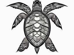 Hawaiian Sea Turtle Tattoo - Symbolize good luck, endurance, and protection with a Hawaiian sea turtle tattoo, rich in cultural significance.  simple color tattoo,minimal vector art,white background