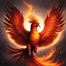 legendary phoenix rising from its own ashes in a burst of flames and glory. 